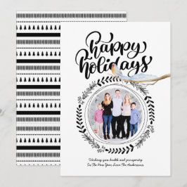 Convite FELIZ HOLIDAYPHOTO moderno festivo Robin Xmas