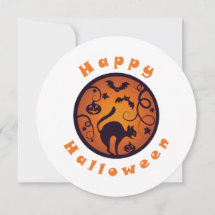 Convite Feliz lanterna do Halloween aranhas e morcegos neg