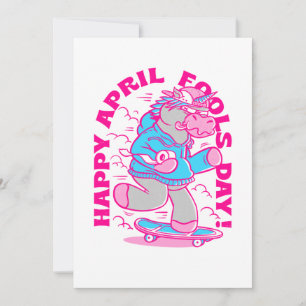 Convite feliz mês de abril, o unicórnio do Dia dos Bobos