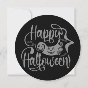 Convite Feliz morcego de Halloween jack ou lanterna