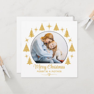 Convite Feliz Natal Alegre Como Uma Mãe Foto em Ouro Branc