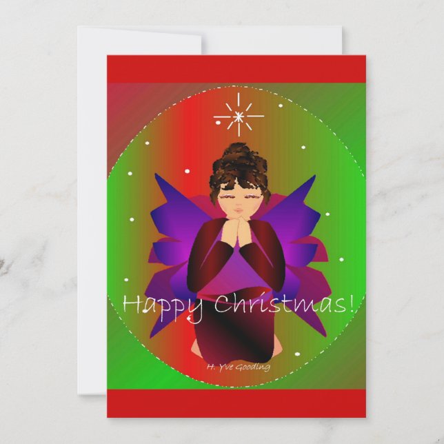 Convite Feliz Natal Angel Girl Praia (Frente)