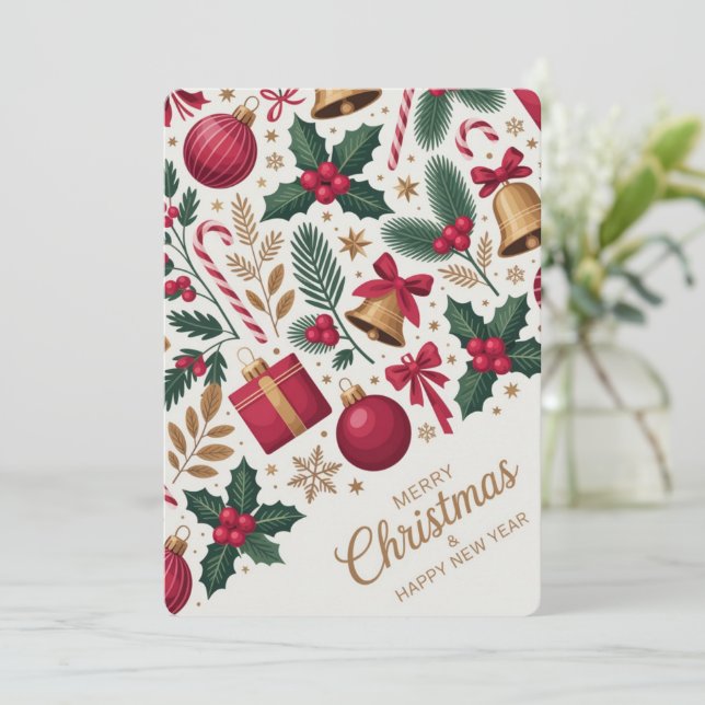 Convite Feliz Natal & Ano Novo (Em pé/Frente)
