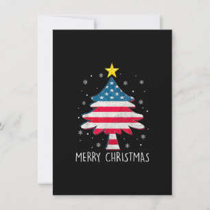 Convite Feliz Natal Árvore Americana Bandeira Funny EUA Fl