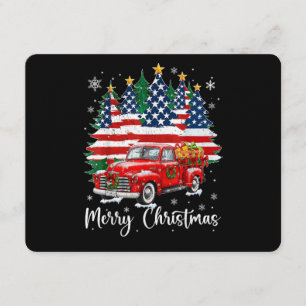 Convite Feliz Natal Caminhão Vermelho Antigo Bandeira dos