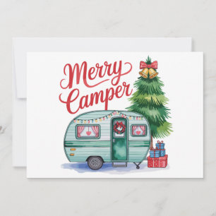 Convite Feliz Natal Camping Trailer Árvore Camping Natal