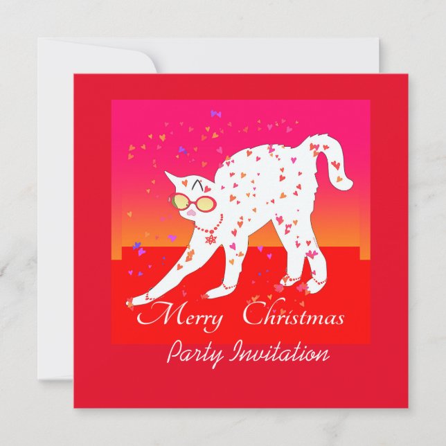 Convite Feliz Natal Cat (Frente)