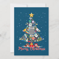 Feliz Natal Contador Papai Noel Árvore de Natal CP
