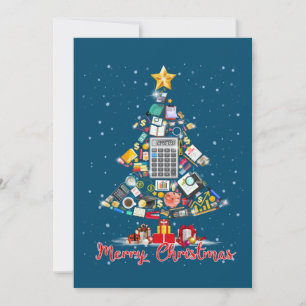 Convite Feliz Natal Contador Papai Noel Árvore de Natal CP
