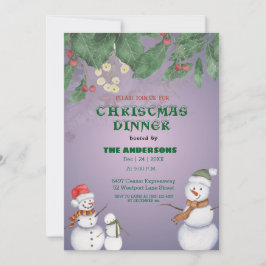 Convite Feliz Natal da Família Snowmen