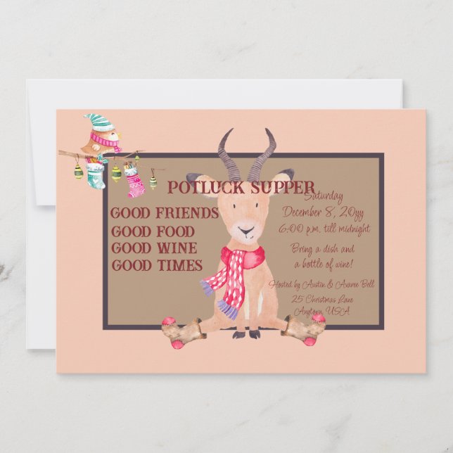 Convite Feliz Natal de Antílope (Frente)