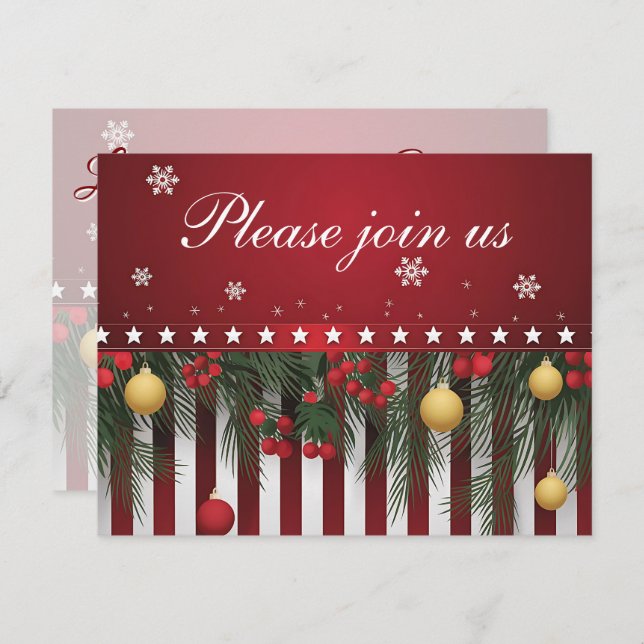 Convite Feliz Natal de (sua família) (Frente/Verso)