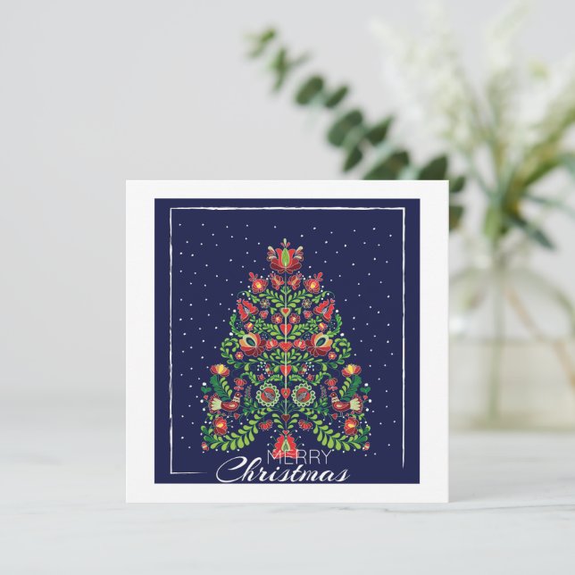 Convite Feliz Natal Desejos (Em pé/Frente)