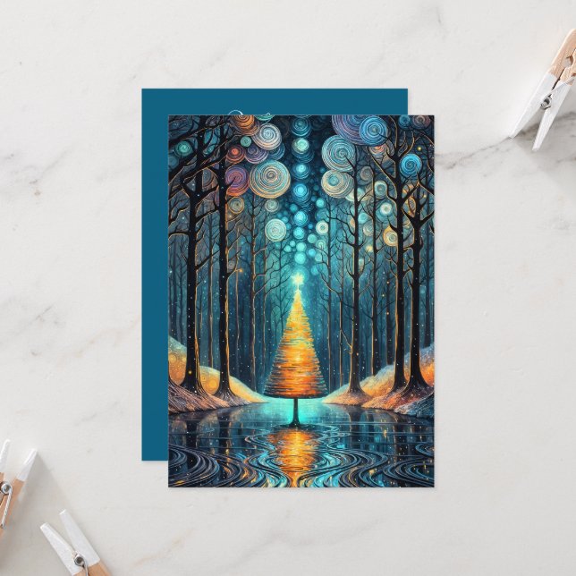 Convite Feliz Natal do Nome da Família personalizado (Frente/Verso In Situ)