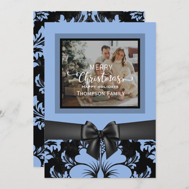 Convite Feliz Natal e feriados felizes, arco negro (Frente/Verso)