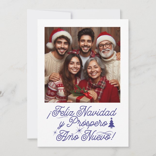 Convite Feliz Natal e Próspero Ano Novo com Foto (Frente)