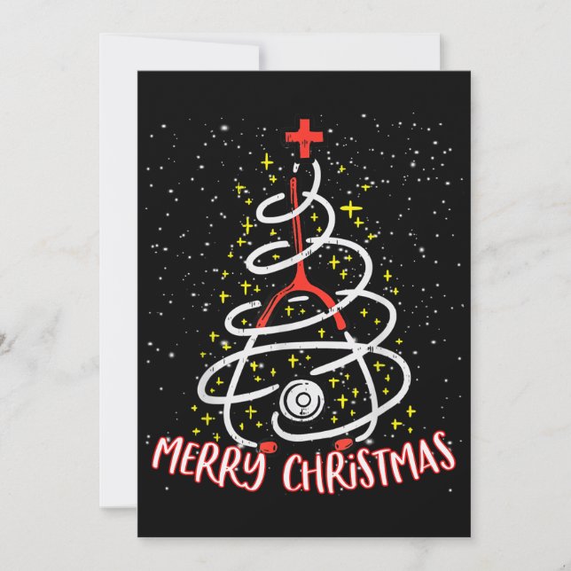 Convite Feliz Natal Enfermeira Enfermeira de UTI Pediátric (Frente)