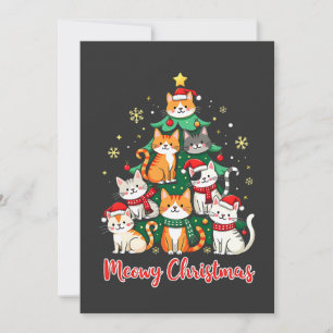 Convite Feliz Natal Engraçado Catmas Kitten Árvore de Nata