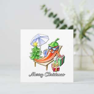 Convite Feliz Natal Engraçado Desenho de Cartoon Chili