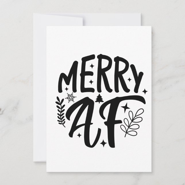 Convite Feliz Natal Engraçado Floco de Neve Natal  (Frente)