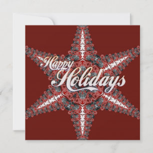 Convite Feliz Natal Estrela Festiva Vermelha