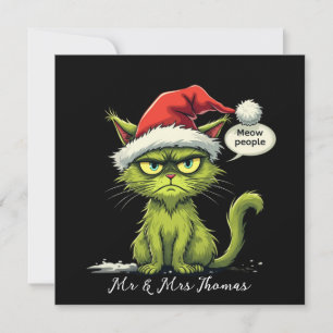 Convite Feliz Natal "Ew Pessoas" Amantes de Gato Feliz
