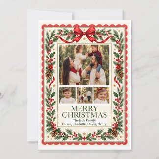 Convite Feliz Natal Família Multi Colagem de Fotos Férias
