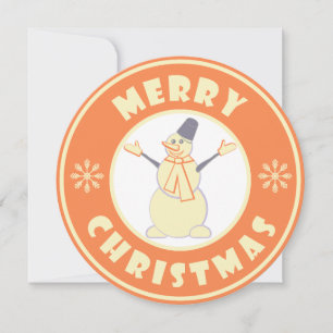 Convite Feliz Natal Feliz Snowman famoso estilo de café