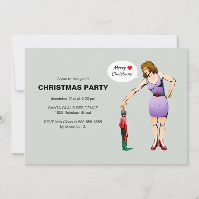 Convite Feliz Natal Festa do Elf Pequeno (Frente)