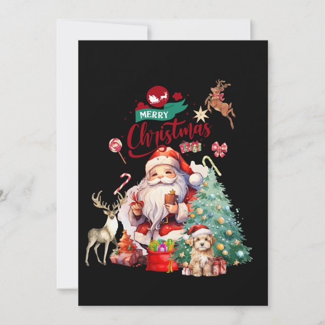 Convite Feliz Natal Festivo 2024 Papais noeis (Frente)