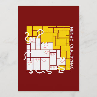 Convite Feliz Natal Gatos Quadrados