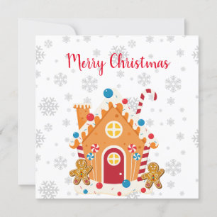 Convite Feliz Natal Gingercake House com pão de Gingerpão