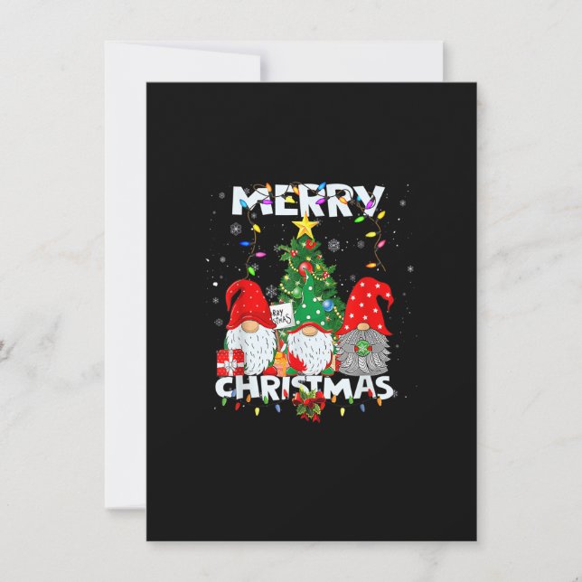 Convite Feliz Natal Gnomo Shirt Família Engraçada Xmas Kid (Frente)