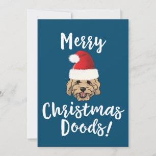 Convite Feliz Natal Goldendoodle Divertido Cachorro Golden