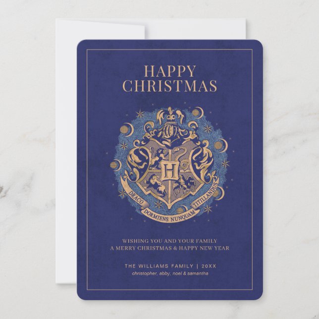 Convite Feliz Natal | HOGWARTS™ Crest (Frente)