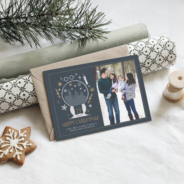 Convite Feliz Natal HOGWARTS™ Globo de Neve (Criador carregado)