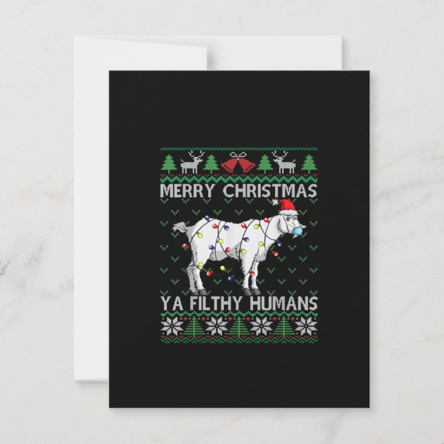 Convite Feliz Natal Humanos Imundos Cabra Natal Feio (Frente)