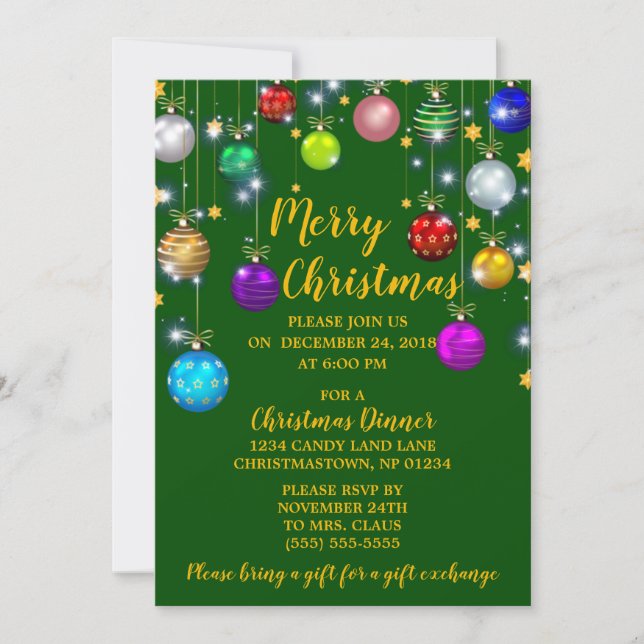 Convite Feliz Natal, Janta de Natal (Frente)