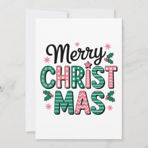 Convite Feliz Natal Letras Padronizadas Azevinho Xmas