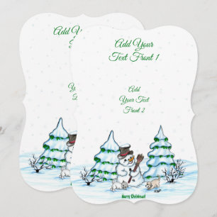 Convite Feliz Natal! Neve com Cat e Puppy