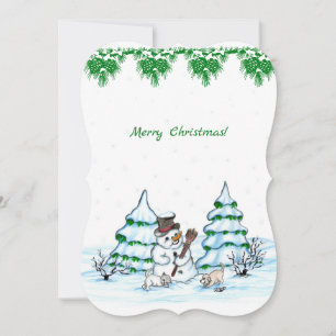Convite Feliz Natal! Neve com Cat e Puppy