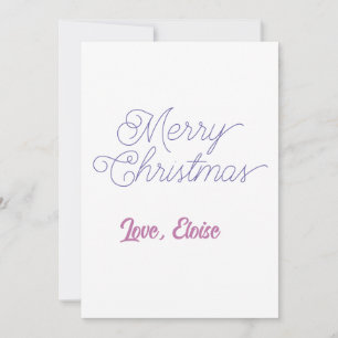 Convite feliz natal nome azul amor simples azul roxo