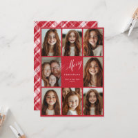 Feliz Natal, oito fotos com design vermelho