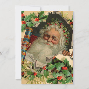 Convite Feliz Natal Papai Noel Antigo clássico