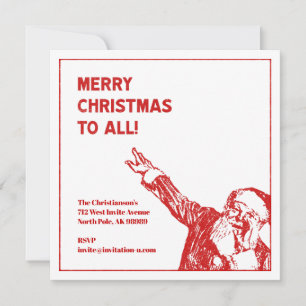 Convite Feliz Natal Para Todo Papai Noel Pondo Vermelho