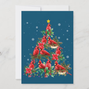 Convite Feliz Natal Pássaros Cardinal Mais Fofo Amantes Do