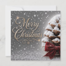 Feliz Natal Pinha Coberta de Neve