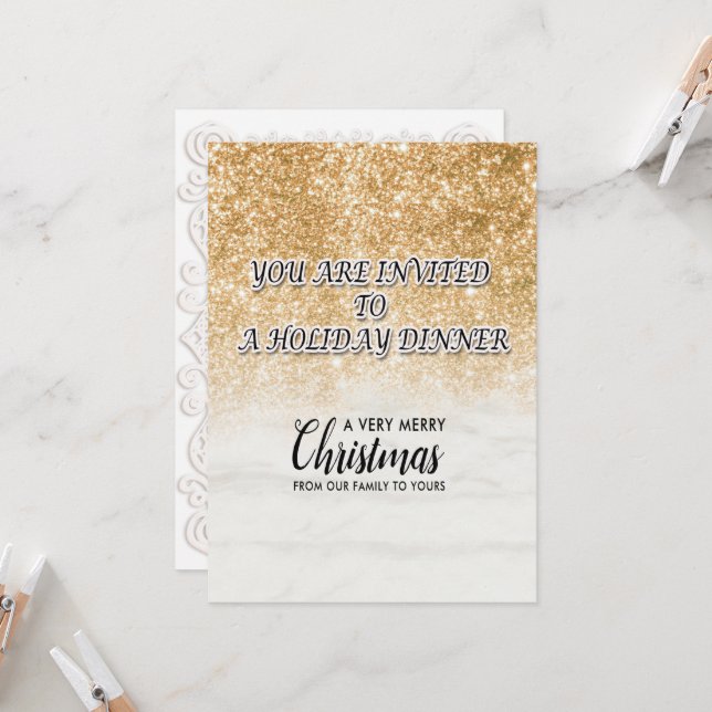 Convite Feliz Natal Presente de Férias Festivas Design (Frente/Verso In Situ)