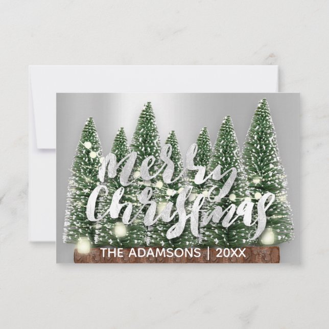 Convite Feliz Natal Rosa das Luzes de Árvore (Verso)