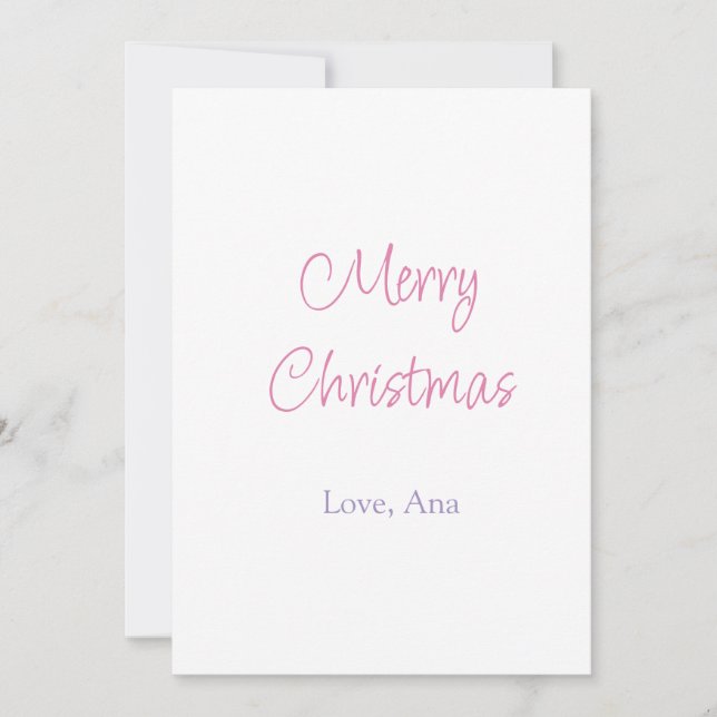 Convite feliz natal roxo rosa nome amor feriado simp (Frente)